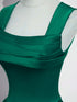 Green Satin A-line Floor Length Sweetheart Prom Dress, Green Satin Evening Dress